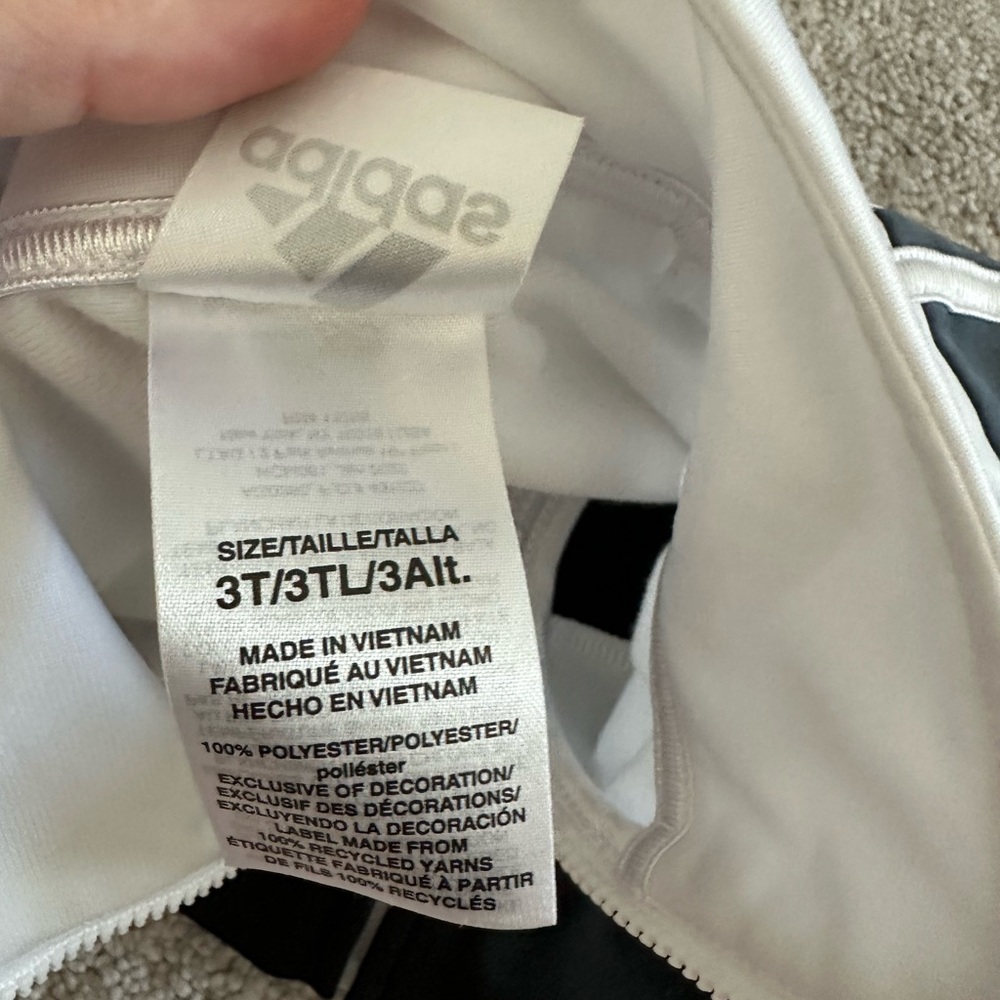 Adidas White and Black Zip-Up Jacket - Picture 3 of 3
